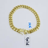 Real 14k Yellow Gold Miami Cuban Bracelet Men 10mm 7.5" 8" 8.5" 9" 9.5"