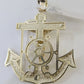 Real 10k Yellow Gold Jesus Crucifix Anchor Pendant 2.5 inches Charm