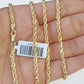 10k Gold Rope Chain & Cross Charm Pendent SET 3mm 22 Inches Necklace