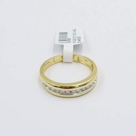 REAL 14k Gold Band Weeding/Engagement Diamond Rings Yellow/White 0.25CT, Sizable