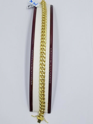 Real 14k Yellow Gold Miami Cuban Bracelet Men 10mm 7.5" 8" 8.5" 9" 9.5"