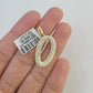 10k Real Yellow Gold Genuine Diamond Initial A-Z Alphabet Charm Pendent