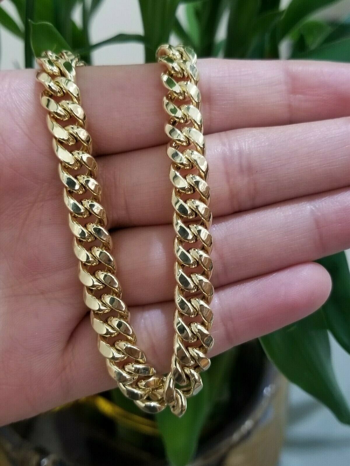 Real 10k Yellow Gold 8mm Miami Cuban Bracelet 9" Box lock