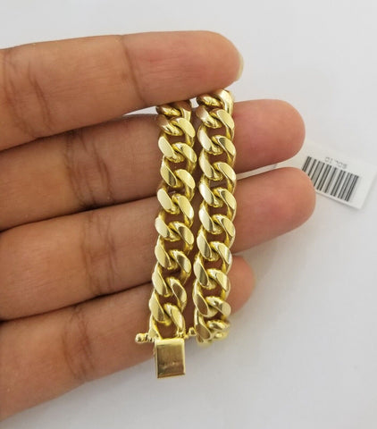 Real 10k Solid Gold Bracelet 8mm Miami Cuban Link 8" Box Lock 10kt Yellow Gold
