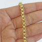 Real 10k Gold Nugget Cross Byzantine Chain Necklace 4mm 26" Chain Charm SET 10kt