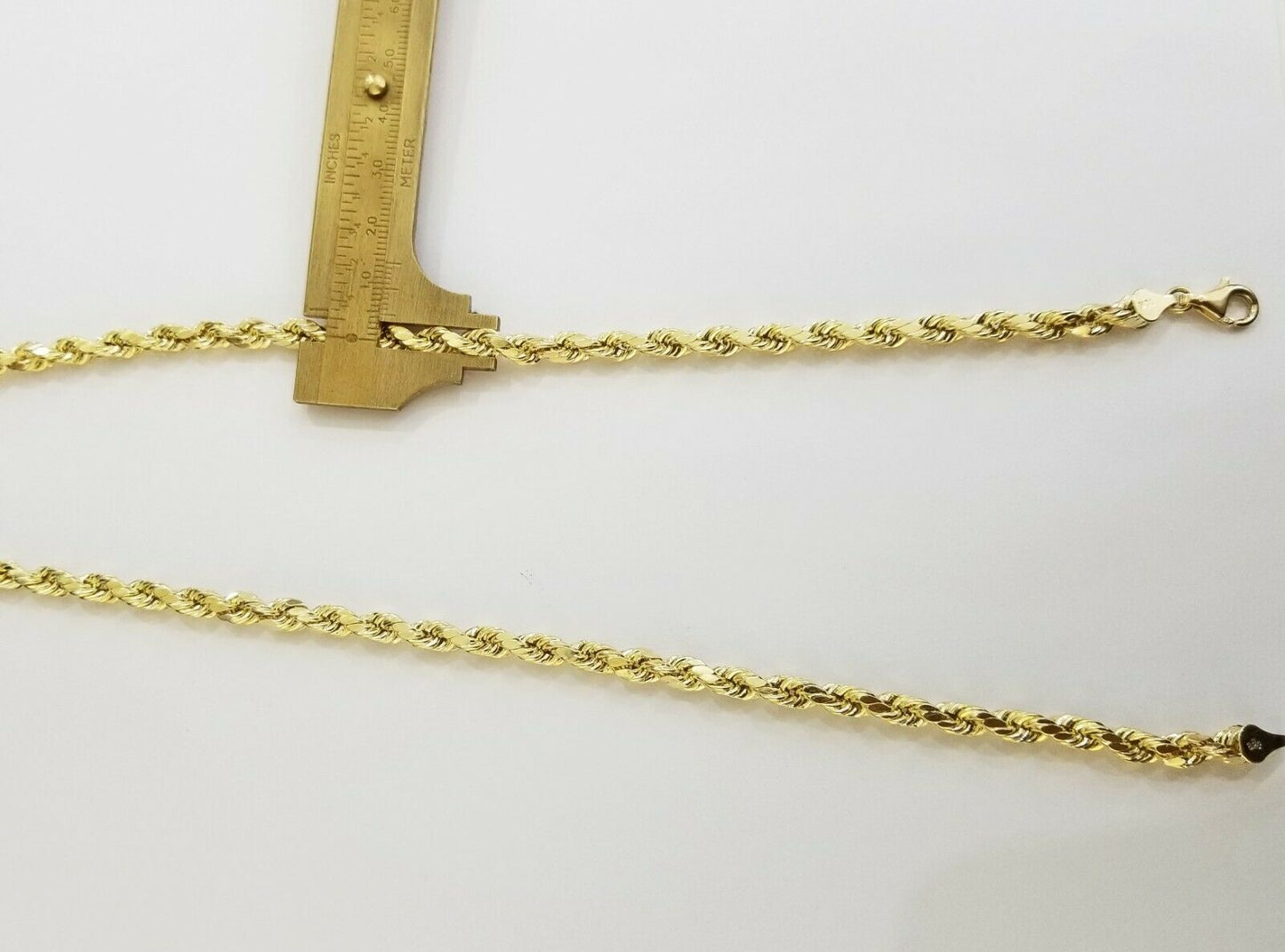 10k REAL Gold Rope Chain 6mm 20"Yellow gold Necklace Men women diamond cuts 10kt