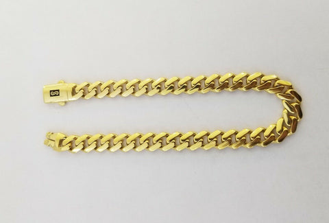 10k Yellow Gold Royal Monaco Link 8mm Bracelet Box Clasp 7.5"