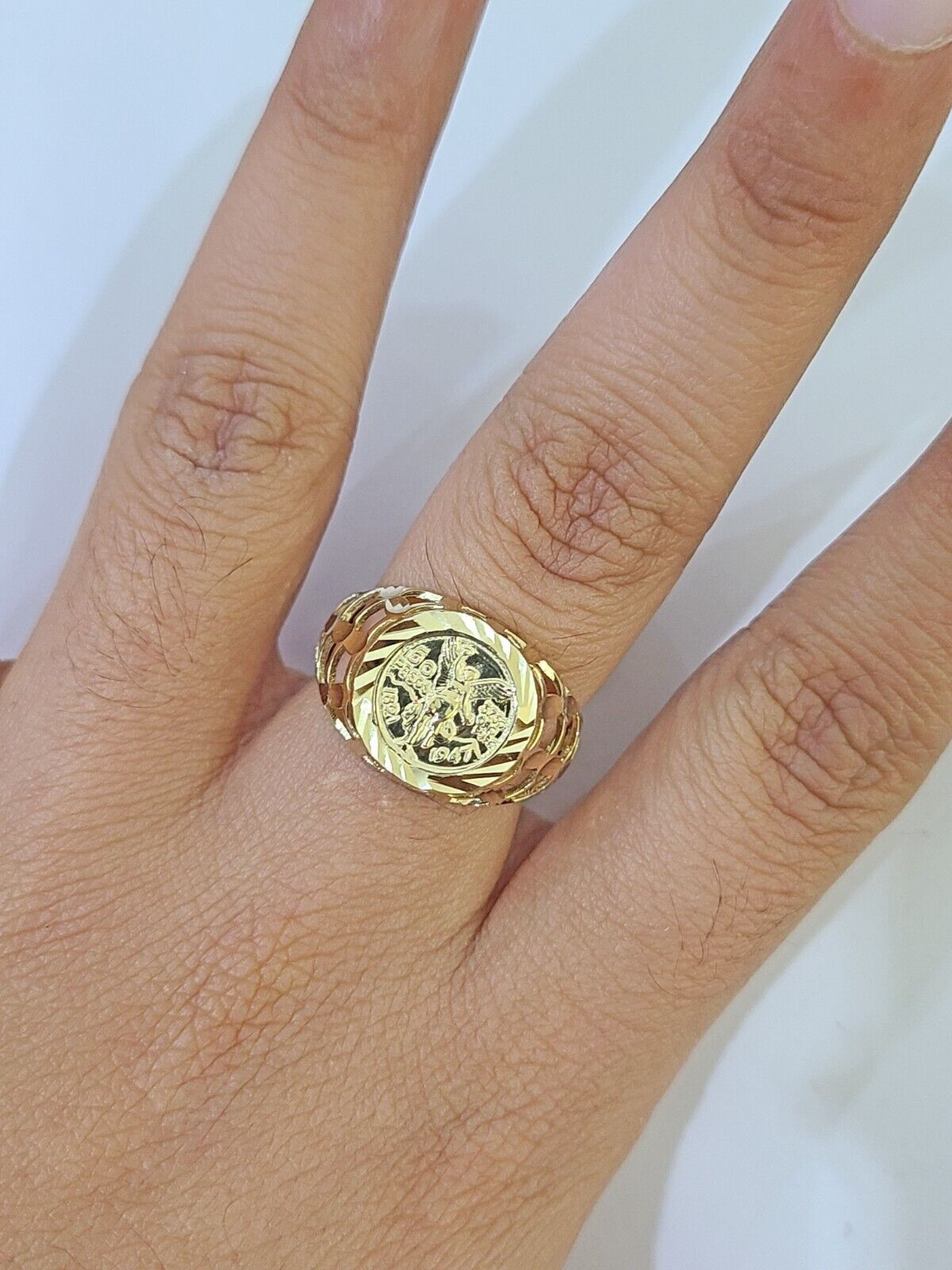 10k Yellow Gold 50 Pesos Ring 1947 Mexico/Mexican Ring