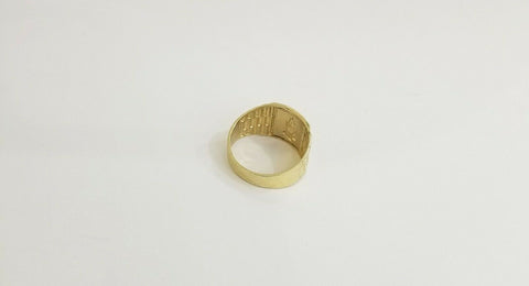 10k Men's yellow Gold prying hand Ring ,Sizable casual gold squared ring 10kt