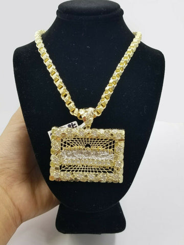 10k Real Yellow Gold Last supper Byzantine 28"Chain Mens Necklace