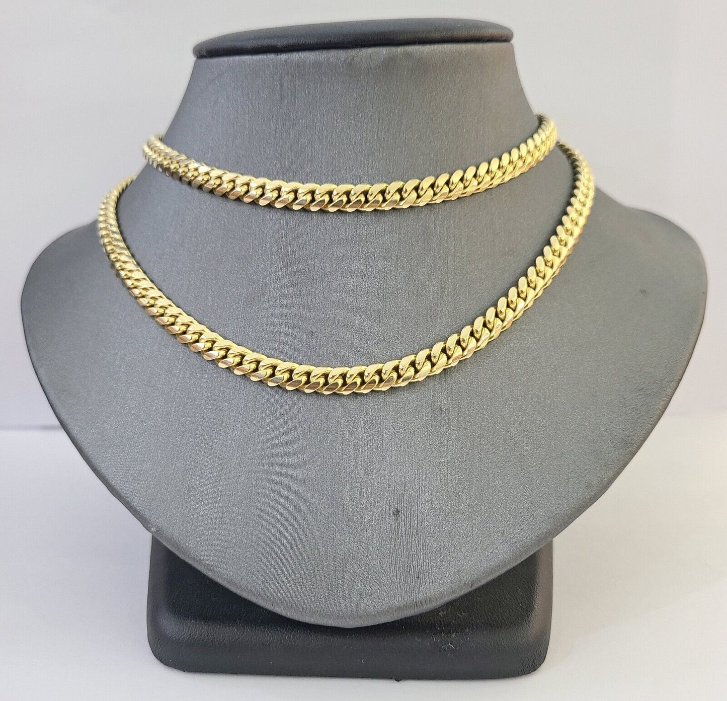 10k Yellow Solid Gold 6mm Miami Cuban Link Chain Necklace 20"-28" Inch Real