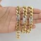 10K Yellow Gold 12mm Miami Cuban Mariner Link Chain Necklace 22" Inch Real 10Kt