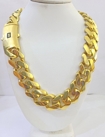 10k Gold Men Royal Monaco Link Chain 26inch 15mm Gold THICK 10kt Real hand chain