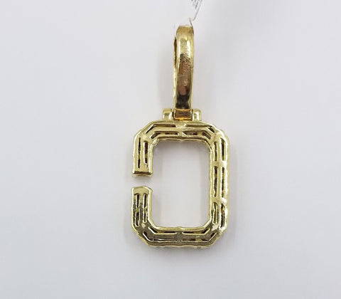 10k Yellow Gold Diamond Letter A-Z Initial Charm Pendant Real Diamond