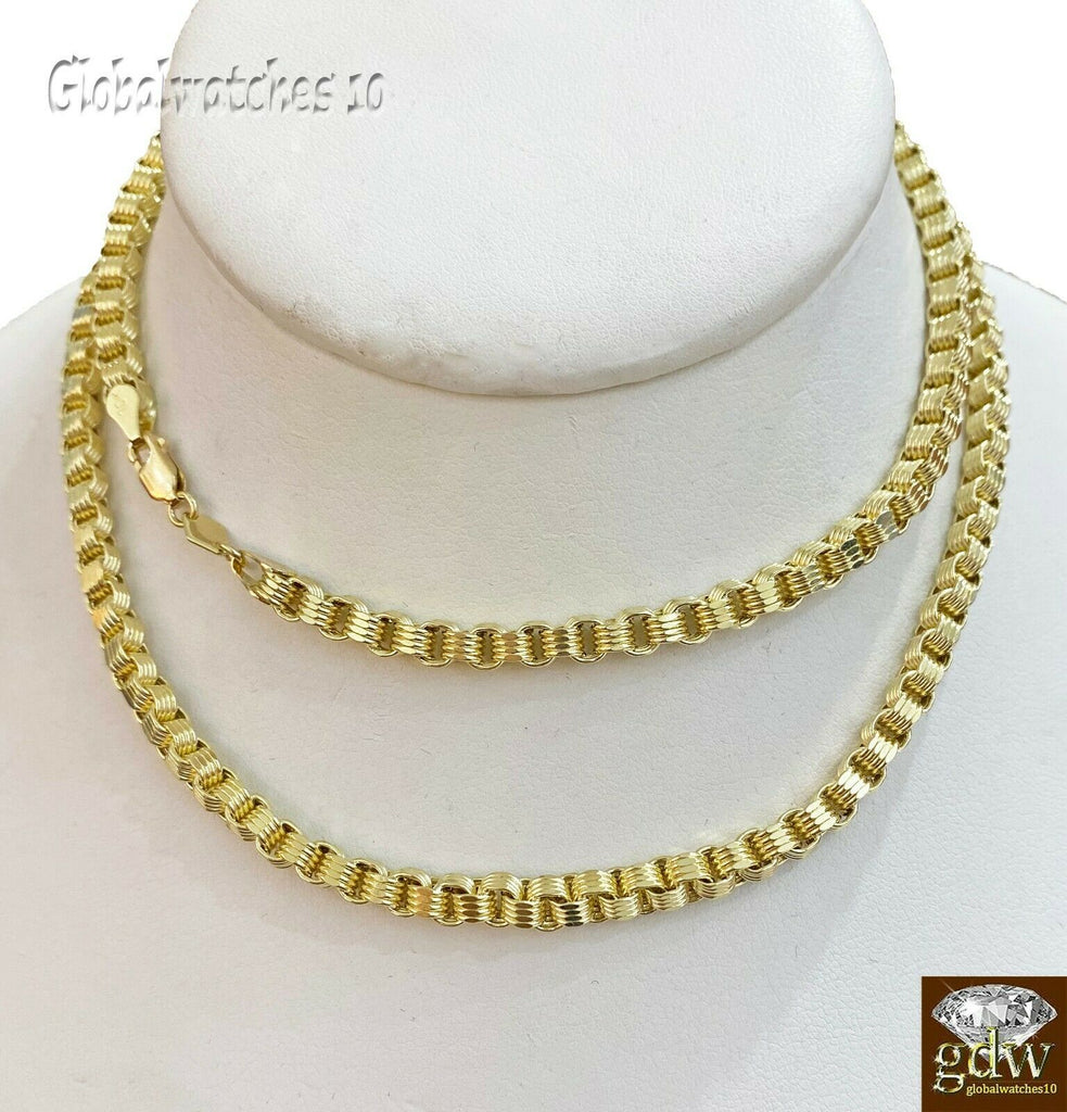 10k Yellow Gold Byzantine Chino Chain Necklace in 20 22 24 26 Inch Lobster Lock