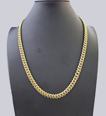 Real SOLID 14k Yellow Gold 9mm Miami Cuban Link Chain Necklace 20" 22" 24" 26"