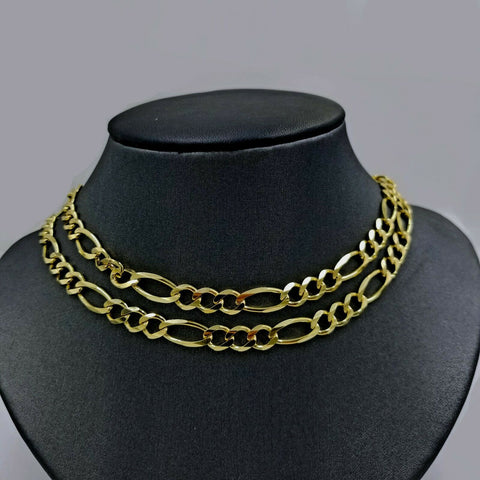 10K Yellow Gold Chain Necklace Figaro Link 24 inches 6mm Men & Women SOLID Link