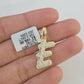 10k Real Yellow Gold Genuine Diamond Initial A-Z Alphabet Charm Pendent
