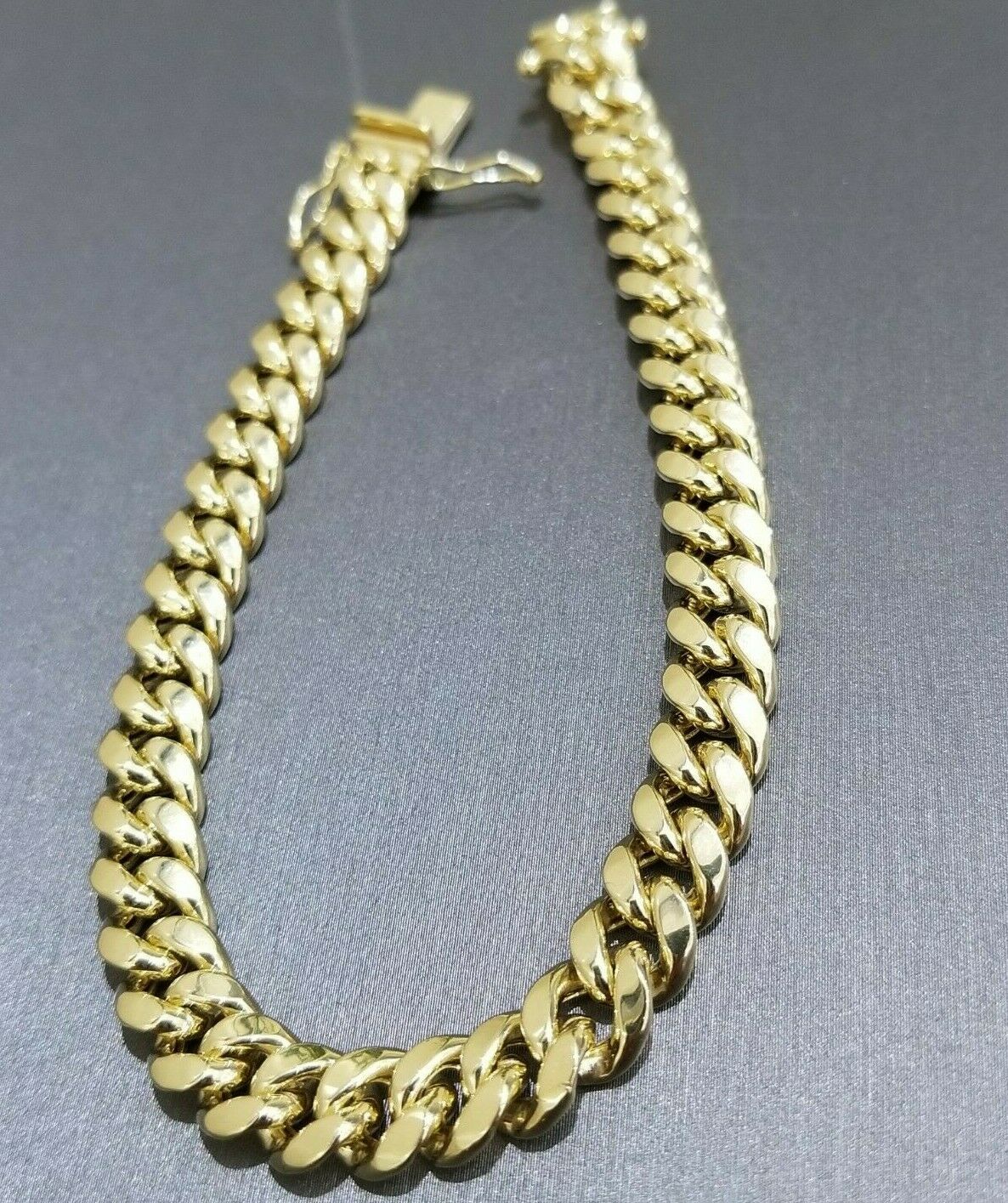 10K Yellow Gold Miami Cuban Link Bracelet  8.5 Inch 9mm