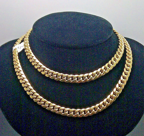 10K Yellow Gold Miami Cuban Link Chain 26" 10k 7mm Lobster Box lock your choice