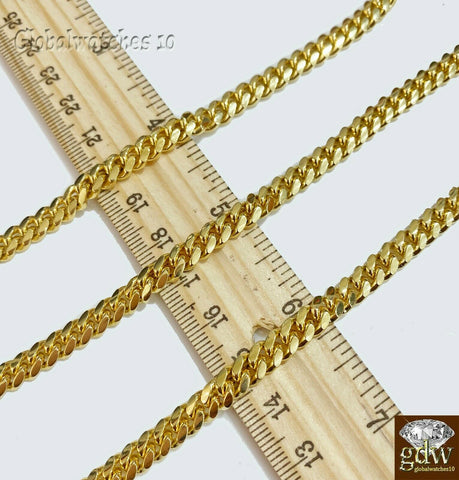 Solid 10k Gold Miami Cuban Chain Necklace 6mm 26inch Box Lock Strong Link Heavy