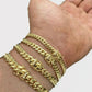 SOLID 10k Yellow Gold Chain 4mm-8mm 20"- 28" Miami Cuban link Necklace Mens REAL
