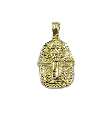 2.5mm Rope Chain 10k Gold Egypt Pharaoh Charm Pendant 18 20 22 24 26 28 Inches
