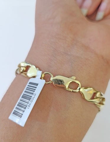 10k Gold St Lazaro Miami Cuban Bracelet Size 8" Inches 8mm 10kt Mens Ladies