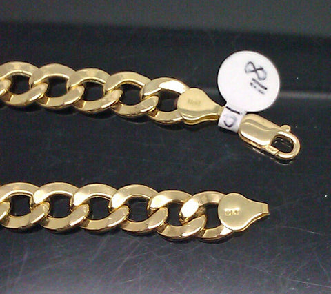Men Real 10K Yellow Gold Cuban Link Bracelet 8 Inches 12.5 gm Rope Franco