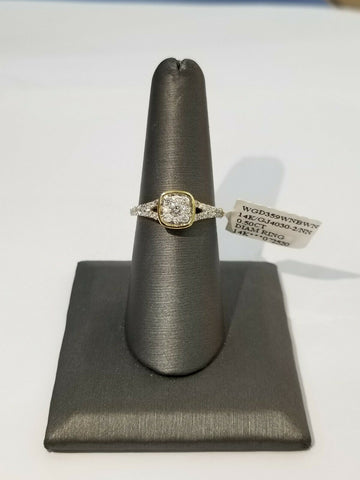 14k Yellow Gold Diamonds ladies Ring Cushion shaped Sizable, REAL, Retail $1450