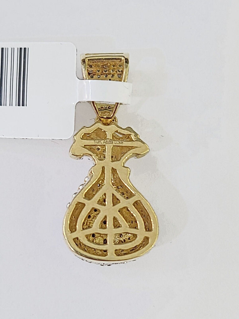 Real 10k Yellow Gold Money Bag Charm 1'' inches Pendant 10kt for Chain –  GoldBar Jewelers