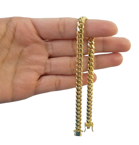 10k Solid Yellow Miami Cuban Link Bracelet 6mm 9" Inch Real 10Kt