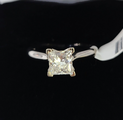 REAL 14k White Gold Diamond Ring Lab Created Ladies Wedding Engagement Genuine