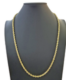 Real 10K Yellow Gold Rope Chain Necklace 26 Inch 3mm- 10mm Real 10k Men Women