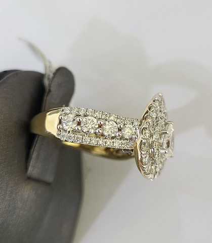 Real 10k Yellow Gold Diamond Ladies Ring Women Engagement Wedding Genuine