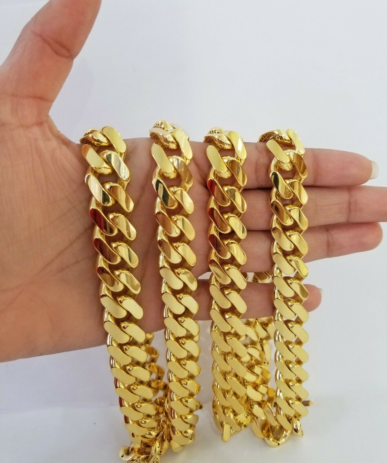 10k Real Gold Men Royal Monaco Link Chain 24inch 15mm ,yellow 10kt gold necklace