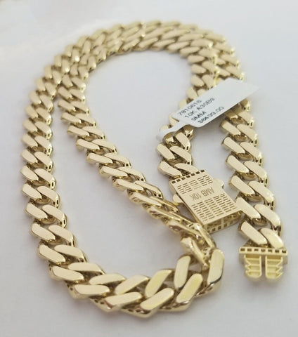 Real 10k Gold Royal Miami Cuban Monaco Link Chain 9mm 20" yellow gold necklace