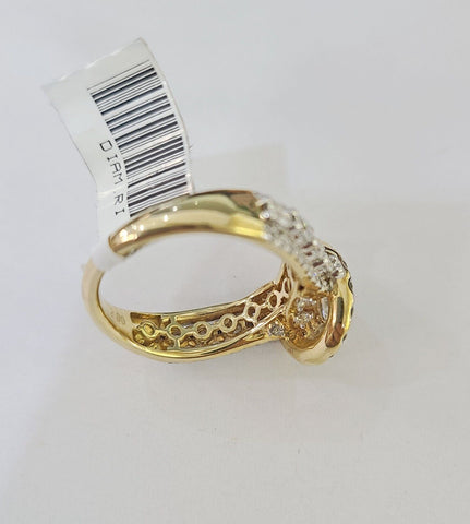 Real 10k Yellow Gold Diamond Ladies Ring Women Engagement Wedding Genuine