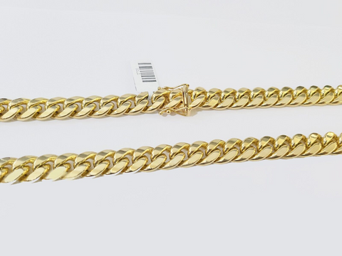 Real 10k Solid Yellow Gold 22" Inch 10mm Miami Cuban chain Necklace Box Lock
