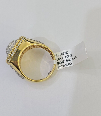 Real 10k Yellow Gold Diamond Mens Ring Band Wedding Genuine Natural
