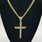 10k Yellow Gold Cross Charm pendant with 5mm Miami Cuban Diamond Cut Jesus REAL
