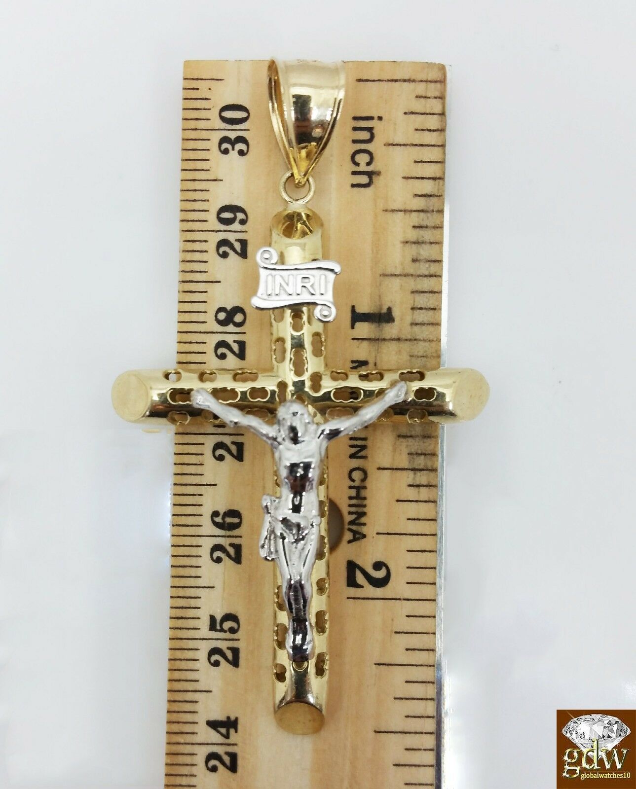 10k Yellow Gold Jesus Crucifix Cross pendant Charm Men Women