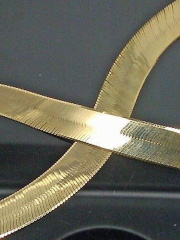 10k Yellow Gold Herringbone chain Necklace 24" 10mm,Lobster lock, 10kt Real Gold
