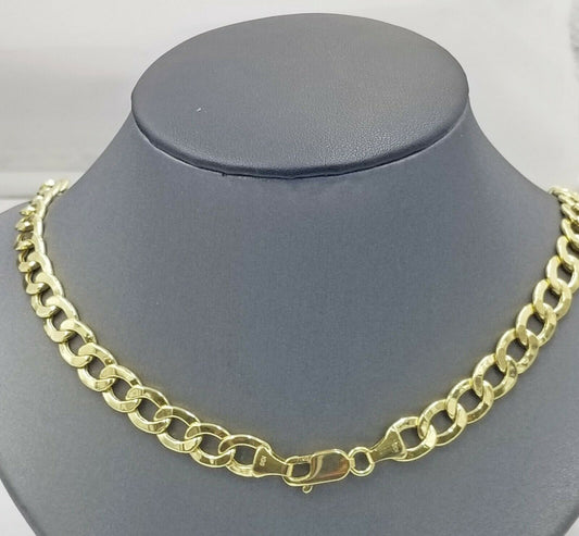 10K Yellow Gold Cuban Curb Link chain 10mm Necklace 18"-26" Men Women