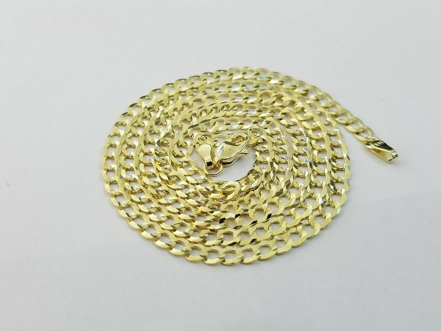 Solid Real 10k Gold Cuban Curb Link Chain 24" Necklace 5mm 10kt Yellow Gold