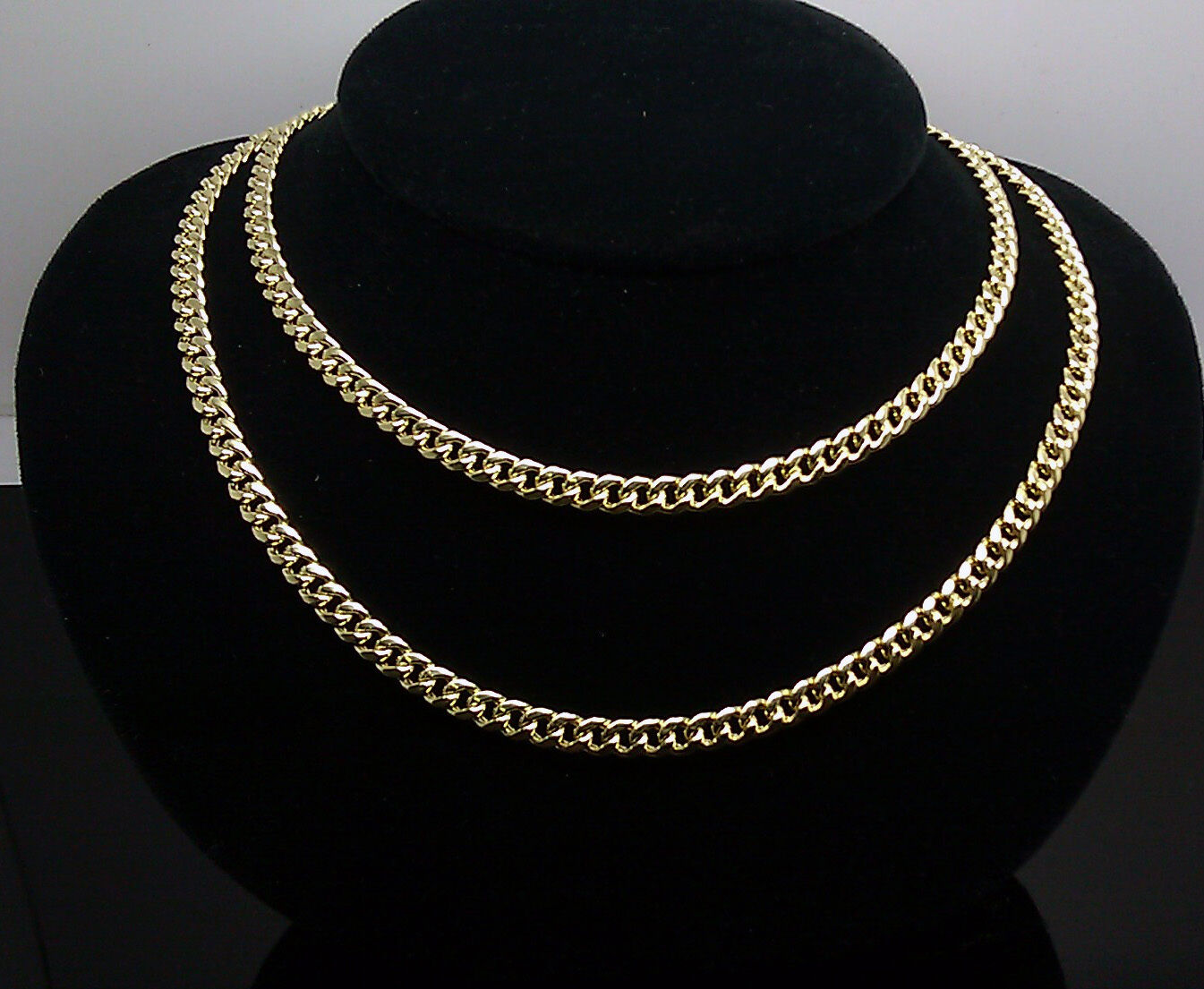 26" 5mm Real 10K Gold Chain Men women Miami Cuban Chain link Necklace Yellow