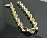 Real 10k Yellow Gold Rope Bracelet 8 mm 8" Inch Lobster Men