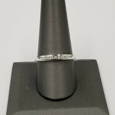 14K White Gold Diamond Band Wedding/Engagement Ring Men Ring 0.10CT