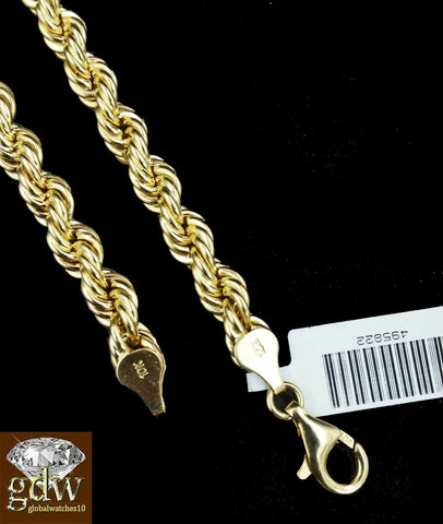Real 10k Yellow Gold Mens Jesus Cross Charm/Pendant with 30 Inch long Rope Chain