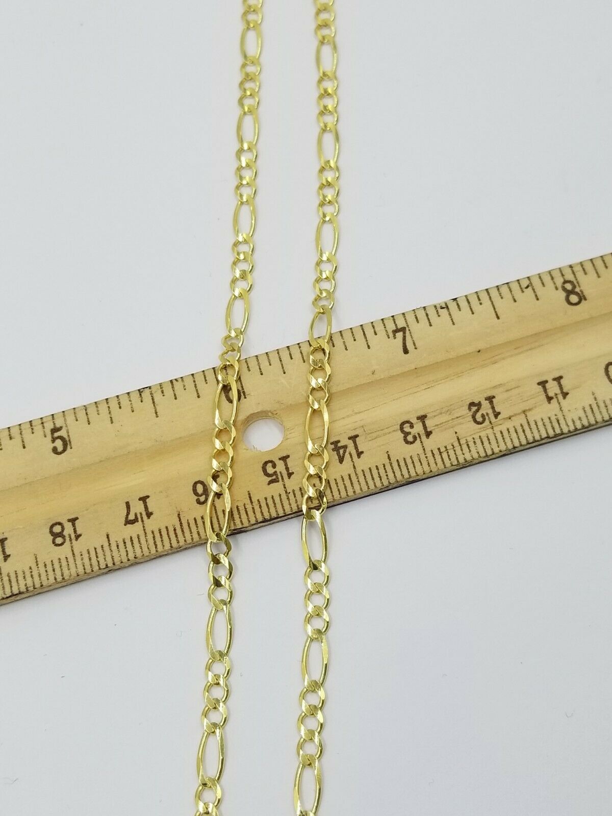 10K Yellow Gold Chain Necklace Figaro Link 30 inches 6mm Men's SOLID 10kt Link